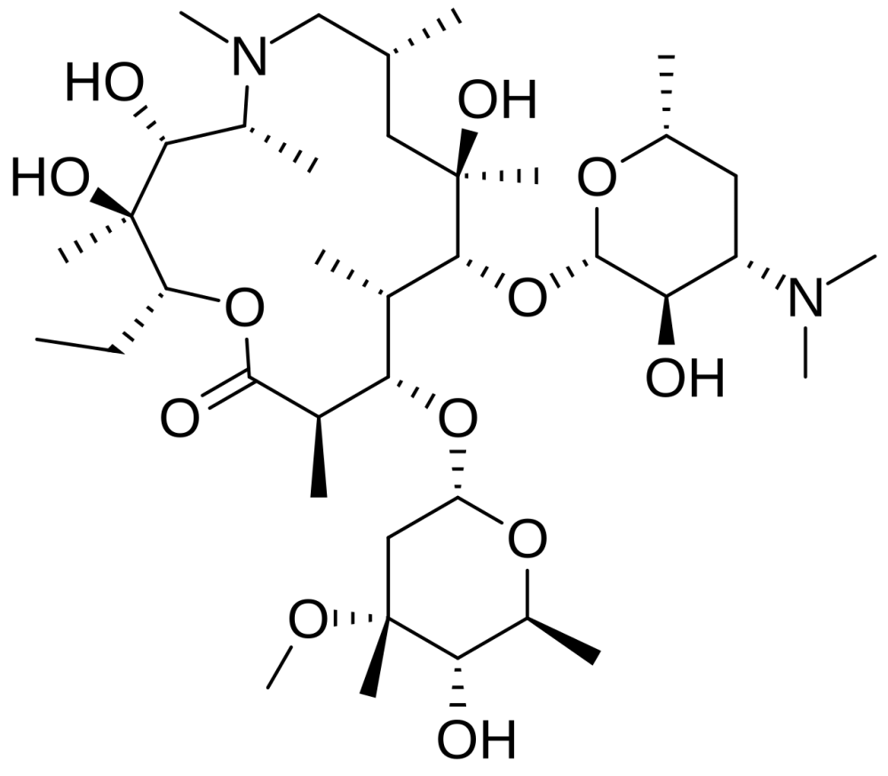 Molecular structure of azithromycin