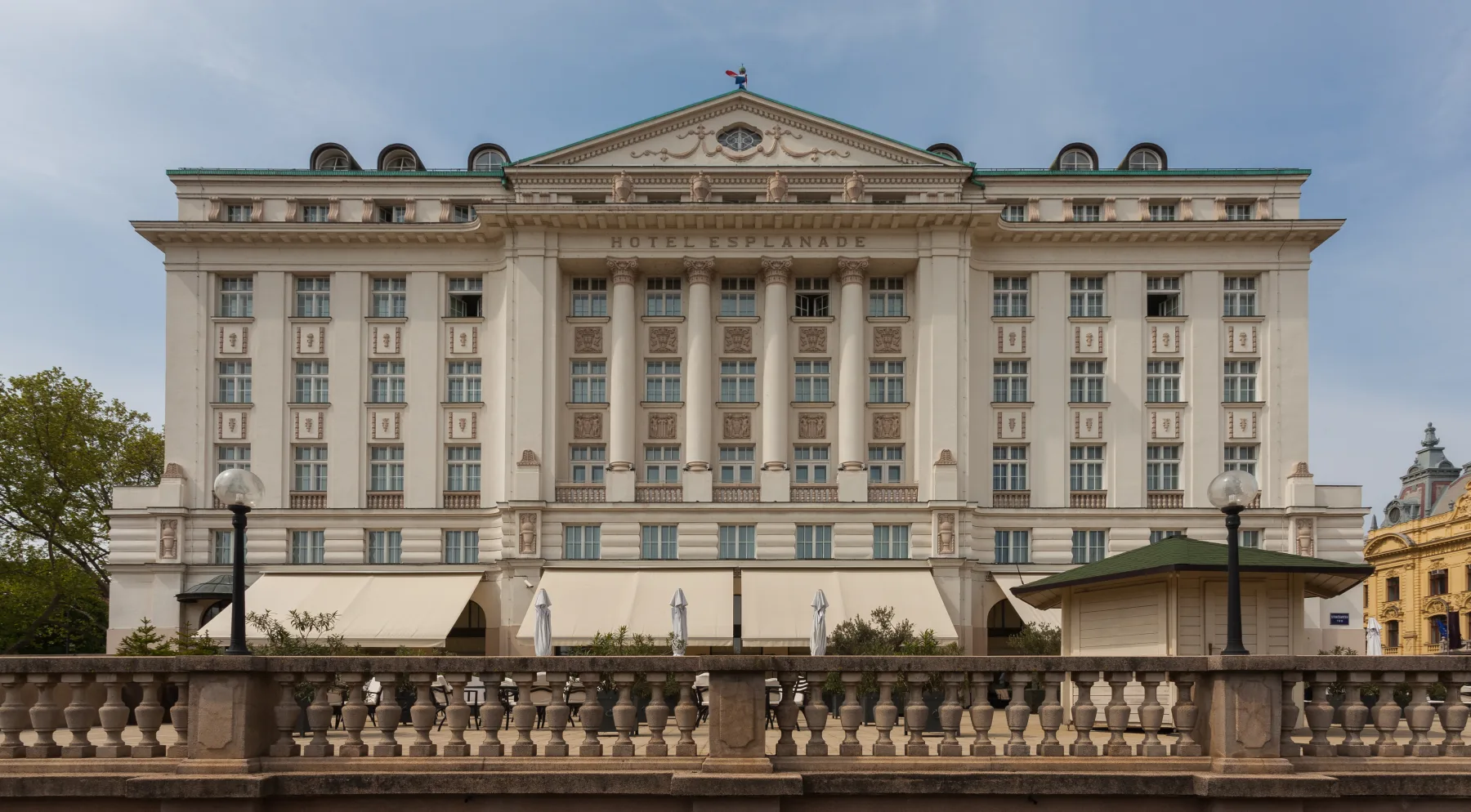The Art Deco facade of Hotel Esplanade, Zagreb