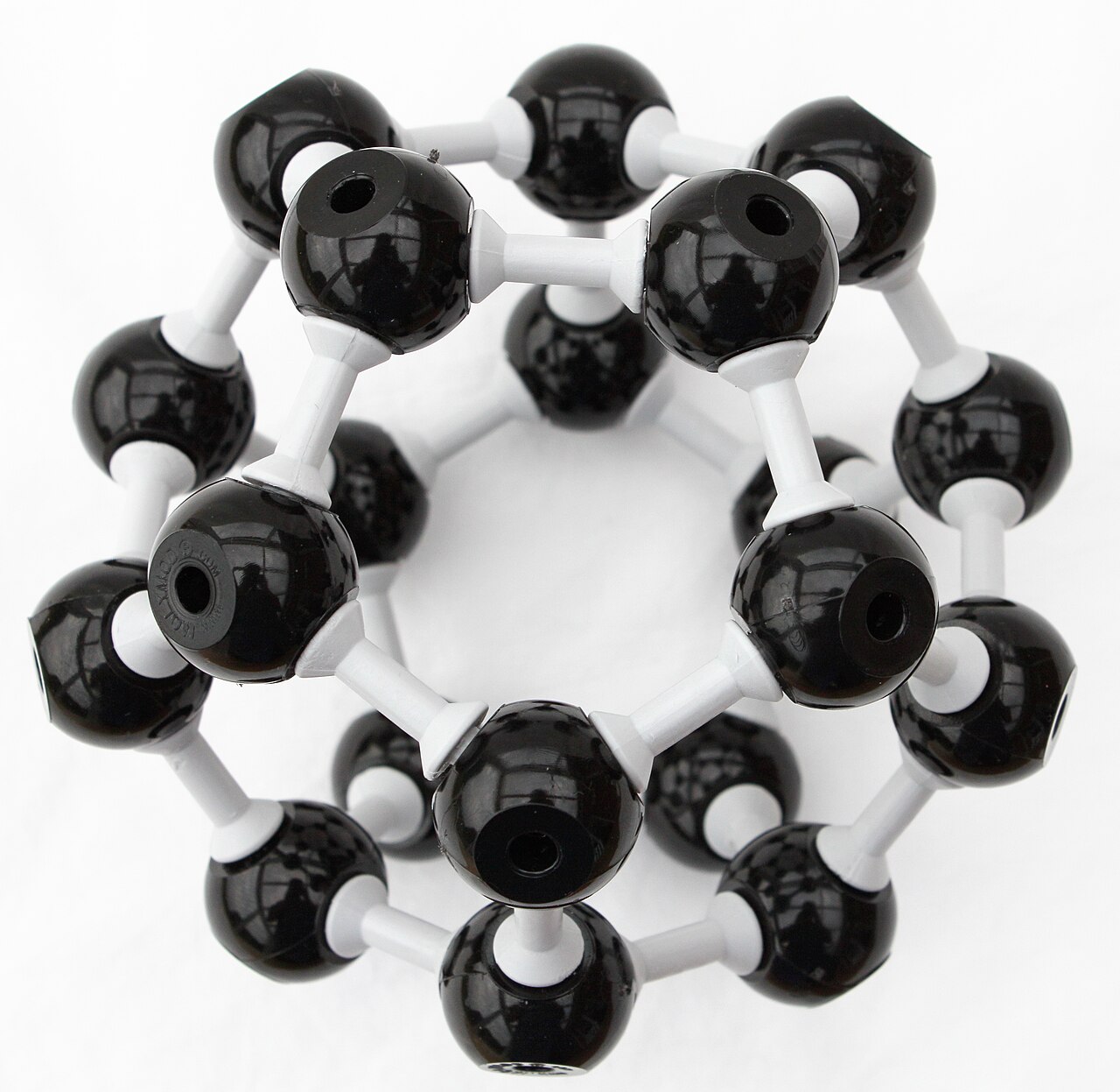 A ball-and-stick molecular model